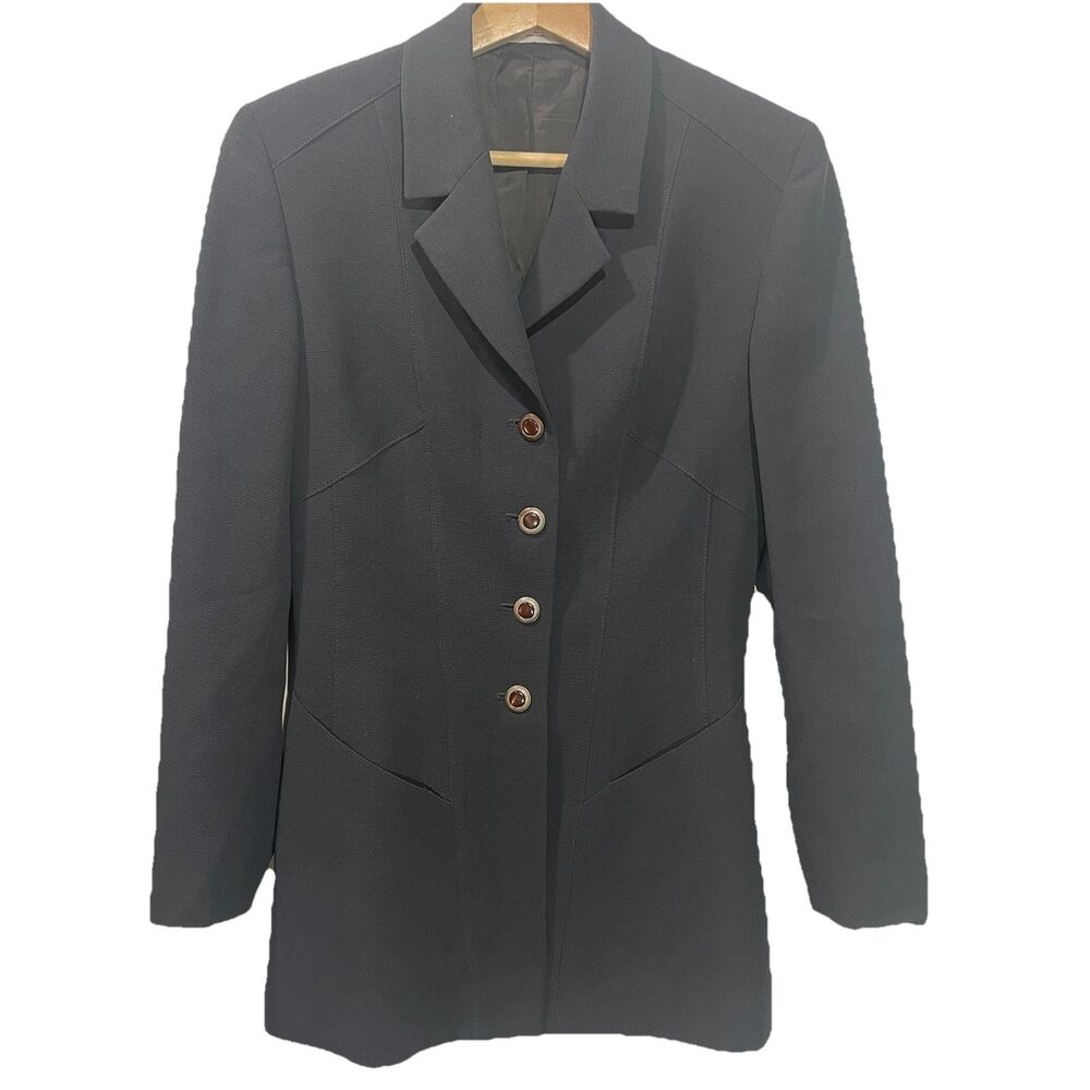 Karl Lagerfeld Vintage Black Wool Blazer Jacket Women 36 US 6 Fits Small